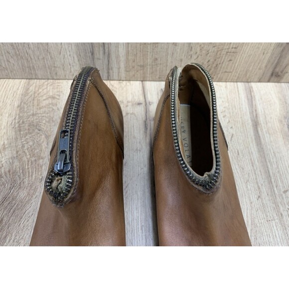 Very Volatile Sofia Ankle Boots Biker Bootie Full Zip Ankle Wmns 8 Brown Leather - Picture 8 of 16